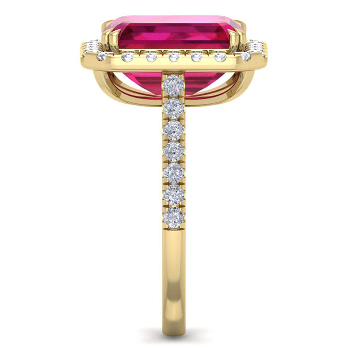 9 Carat Ruby and Diamond Ring In 14 Karat Yellow Gold