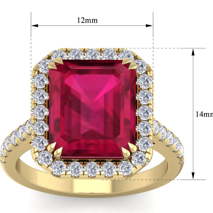 9 Carat Ruby and Diamond Ring In 14 Karat Yellow Gold