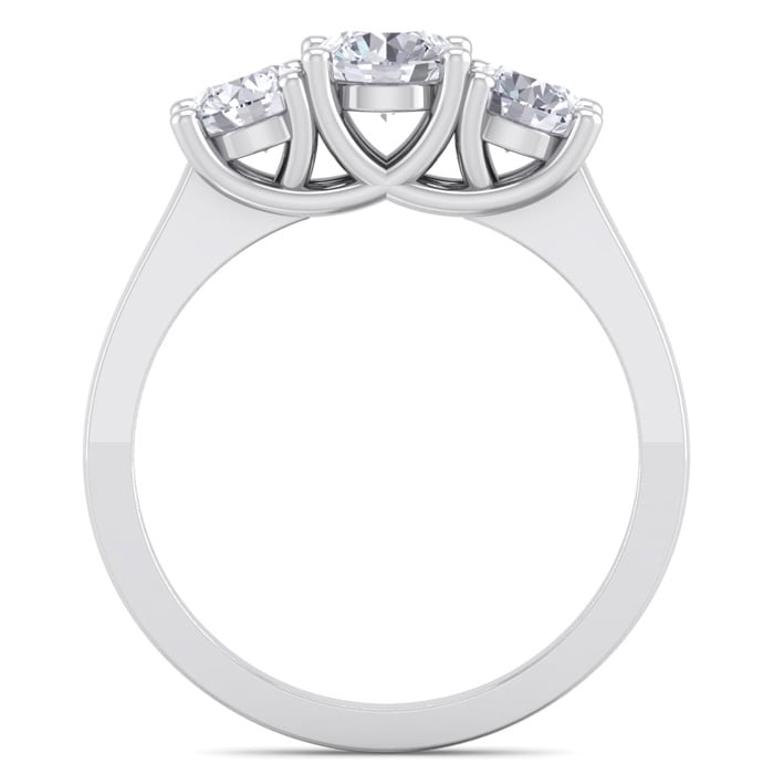 1 1/2 Carat Three Diamond Ring In Platinum 