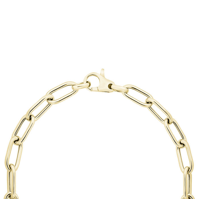 14 Karat Yellow Gold Over Sterling Silver Paperclip Chain Necklace, 20 Inches