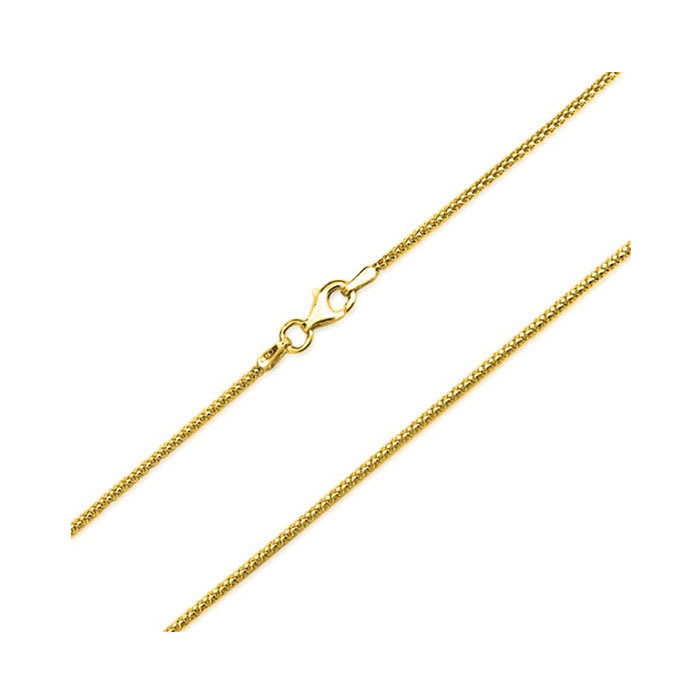 14 Karat Yellow Gold Over Sterling Silver 4.9mm Popcorn Chain Necklace, 18 Inches