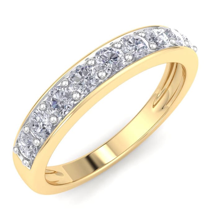 1/2 Carat Diamond Wedding Band In 14 Karat Yellow Gold