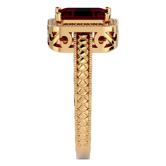 2 Carat Antique Style Ruby and Diamond Ring in 14 Karat Yellow Gold