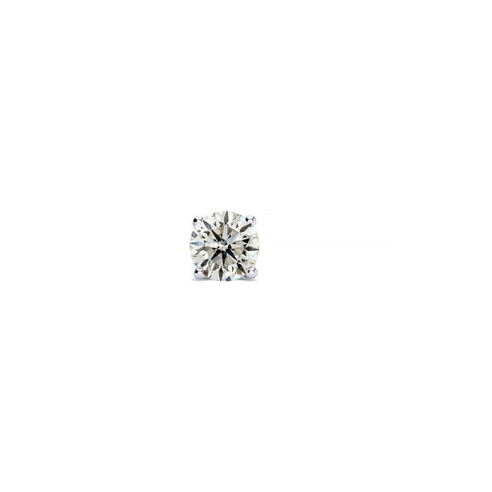 Nearly 1/2 Carat Single Diamond Stud Earring In 14 Karat White Gold