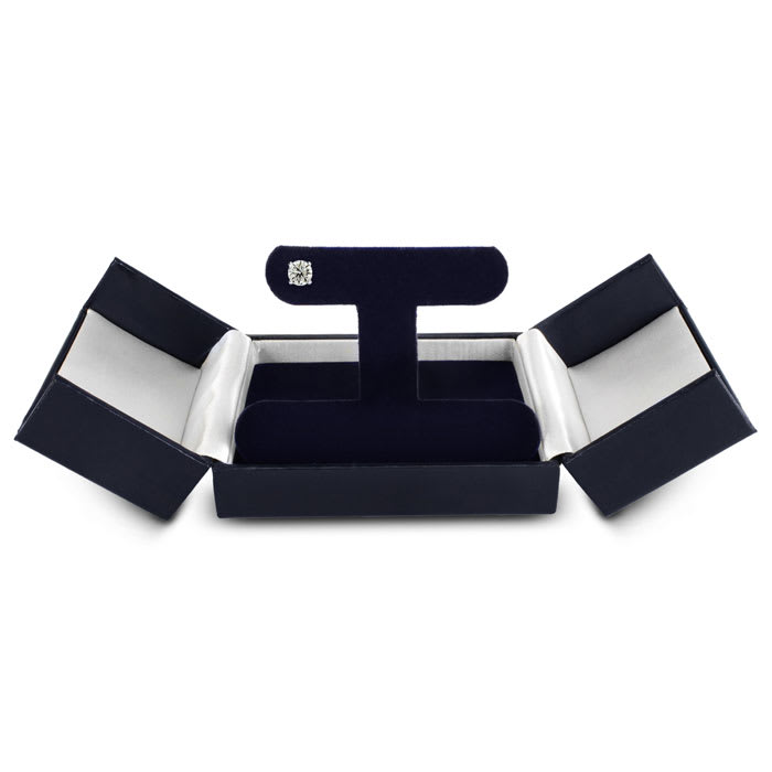 Nearly 1/2 Carat Single Diamond Stud Earring In 14 Karat White Gold