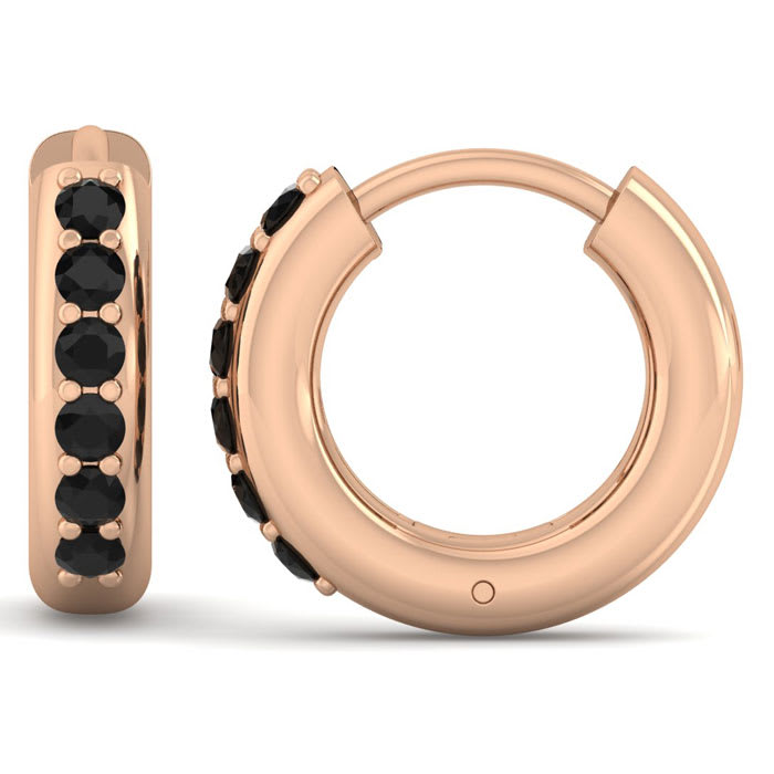 Men's rose gold hoop earrings discount