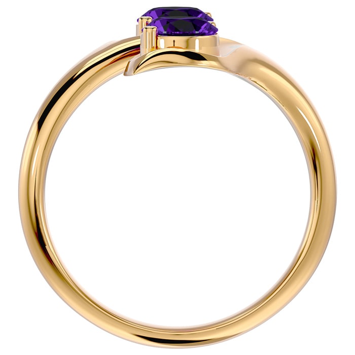 1 Carat Two Stone Amethyst Ring In 14 Karat Yellow Gold