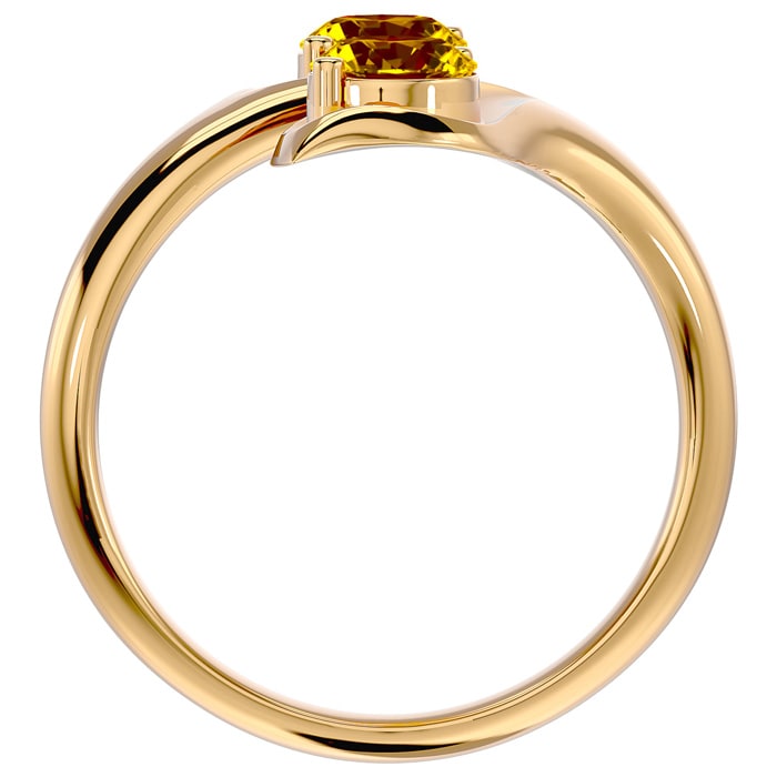 1 Carat Two Stone Citrine Ring In 14 Karat Yellow Gold