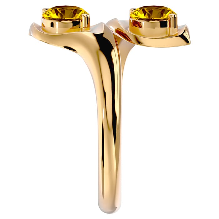 1 Carat Two Stone Citrine Ring In 14 Karat Yellow Gold