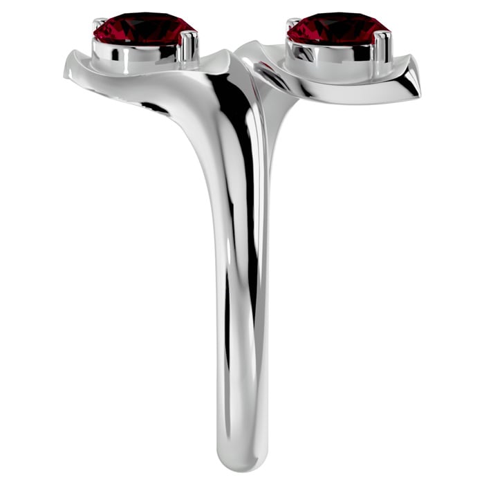 1 Carat Two Stone Ruby Ring In 14 Karat White Gold
