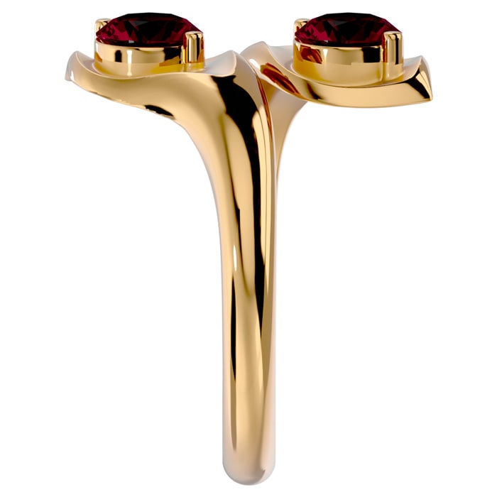 1 Carat Two Stone Ruby Ring In 14 Karat Yellow Gold