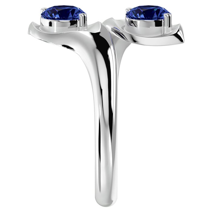 1 Carat Two Stone Tanzanite Ring In 14 Karat White Gold