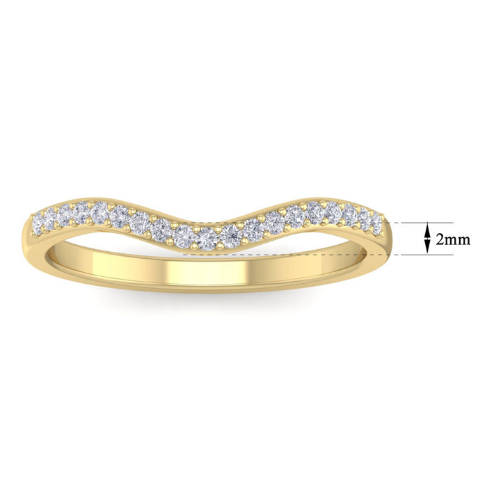 1/4 Carat Diamond Matching Wedding Band Ring in 14 Karat Yellow Gold For JWL45433