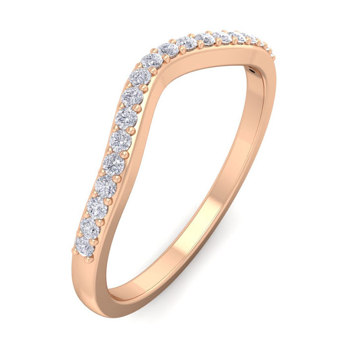 1/4 Carat Diamond Matching Wedding Band Ring in 14 Karat Rose Gold For JWL45433