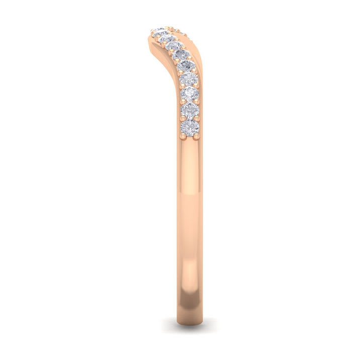 1/4 Carat Diamond Matching Wedding Band Ring in 14 Karat Rose Gold For JWL45433
