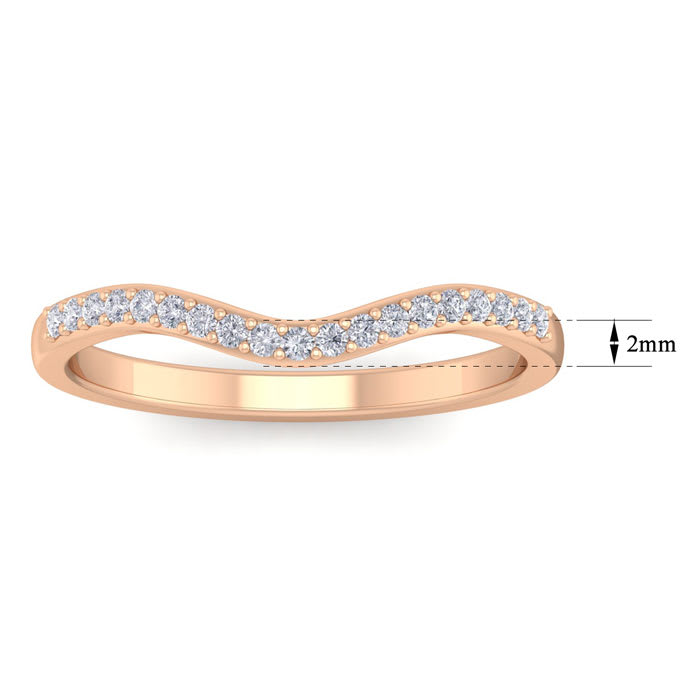 1/4 Carat Diamond Matching Wedding Band Ring in 14 Karat Rose Gold For JWL45433