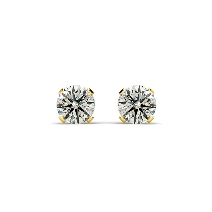 15 Point Diamond Stud Earrings 14 Karat Yellow Gold Filled
