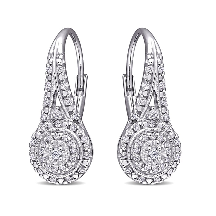 2 carat shop diamond leverback earrings