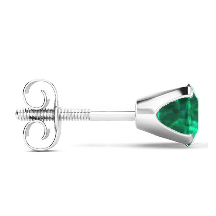 1/3 Carat Emerald Stud Earrings in Sterling Silver
