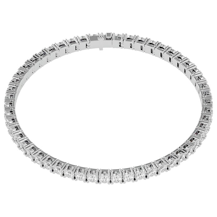 5 Carat Moissanite Tennis Bracelet In 14 Karat White Gold, 7 Inches