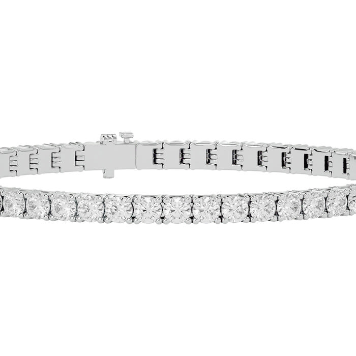 5 Carat Moissanite Tennis Bracelet In 14 Karat White Gold, 7 Inches