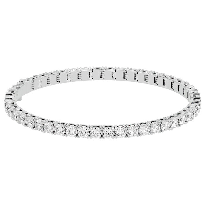 7 Carat Moissanite Tennis Bracelet In 14 Karat White Gold, 7 Inches