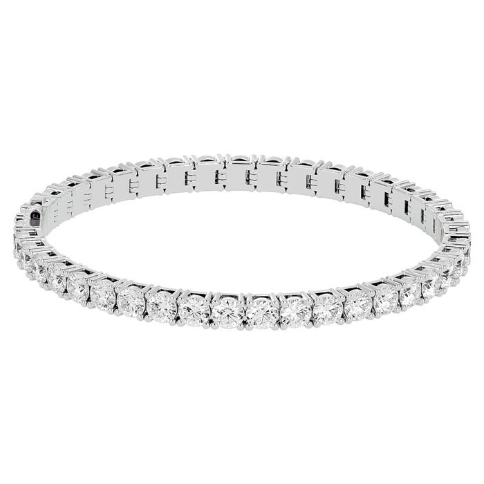 11 1/2 Carat Moissanite Tennis Bracelet In 14 Karat White Gold, 7 Inches