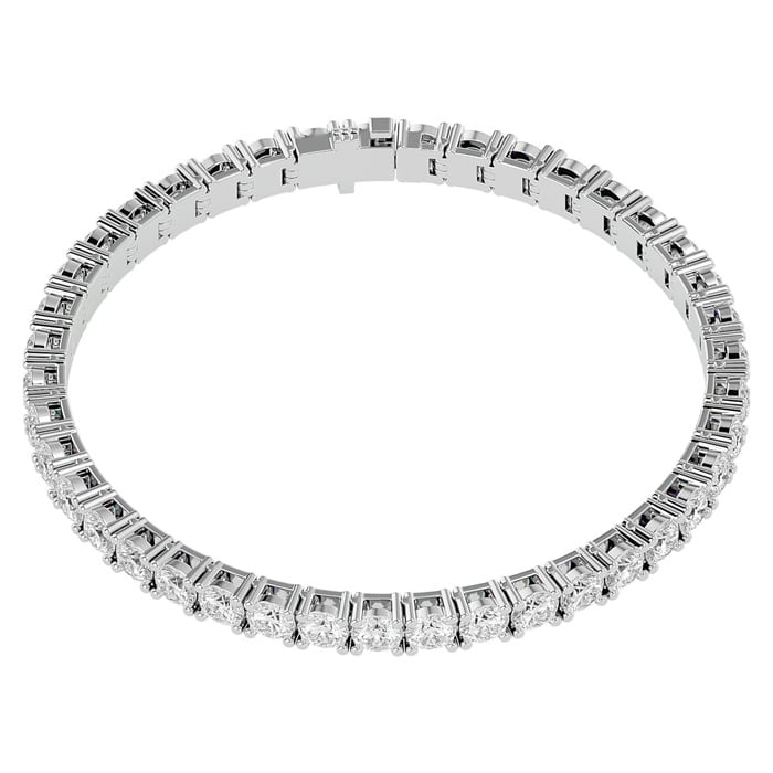 11 1/2 Carat Moissanite Tennis Bracelet In 14 Karat White Gold, 7 Inches