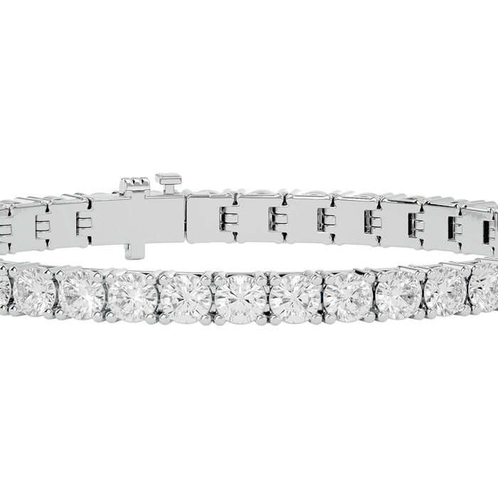 11 1/2 Carat Moissanite Tennis Bracelet In 14 Karat White Gold, 7 Inches