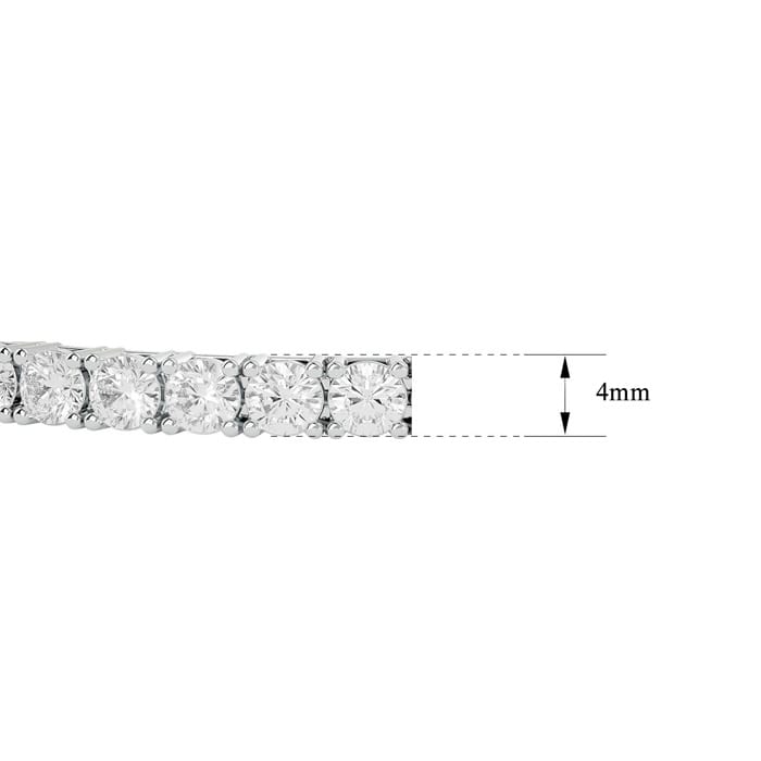 11 1/2 Carat Moissanite Tennis Bracelet In 14 Karat White Gold, 7 Inches