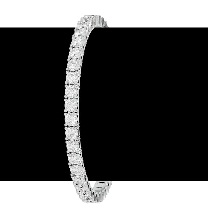 11 1/2 Carat Moissanite Tennis Bracelet In 14 Karat White Gold, 7 Inches