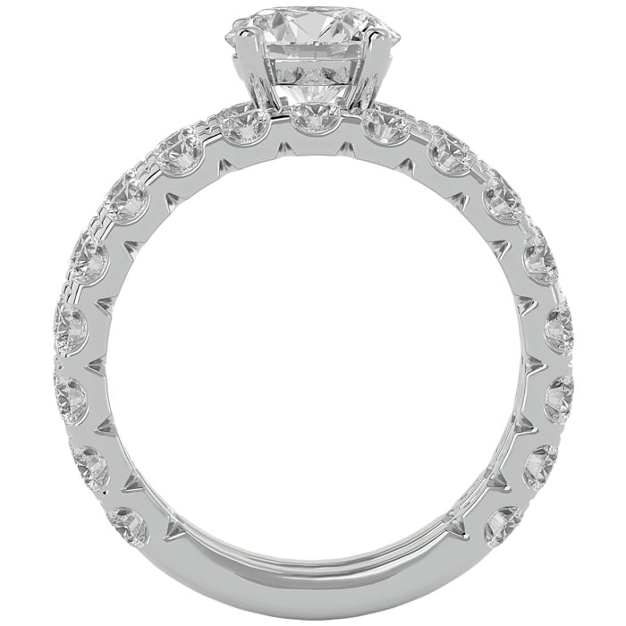 3 1/2 Carat Round Diamond Bridal Set In 14 Karat White Gold