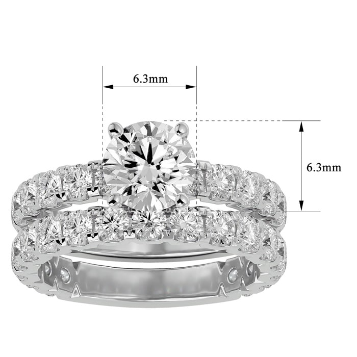 3 1/2 Carat Round Diamond Bridal Set In 14 Karat White Gold