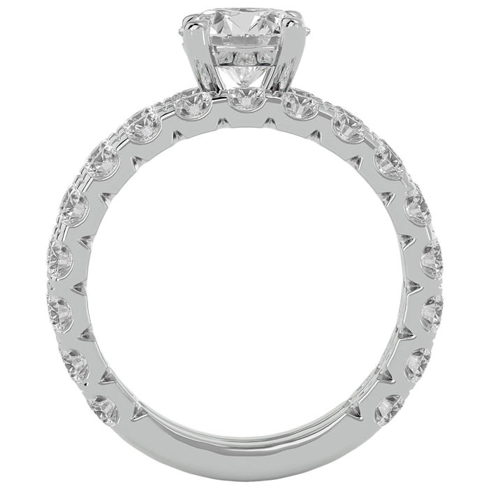 4 Carat Round Diamond Bridal Set In 14 Karat White Gold