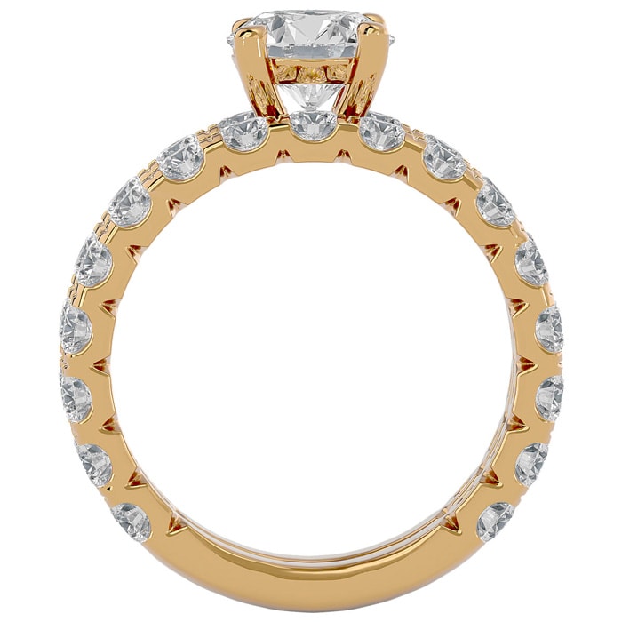 4 Carat Round Diamond Bridal Set In 14 Karat Yellow Gold