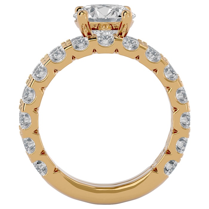 5 Carat Round Diamond Bridal Set In 14 Karat Yellow Gold