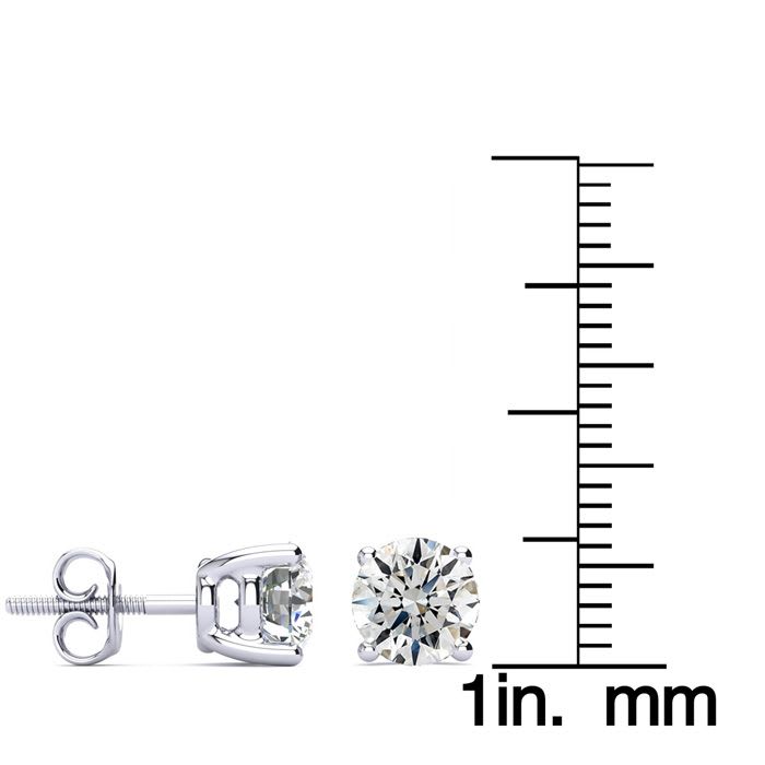 1 1/4 Carat Diamond Stud Earrings In 14 Karat White Gold