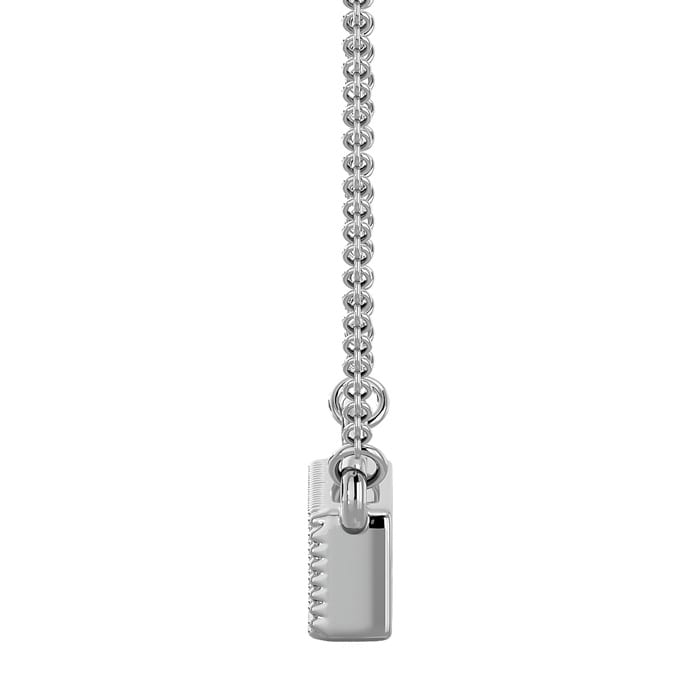 1/4 Carat Moissanite Three Stone Necklace In 14 Karat White Gold, 18 Inches