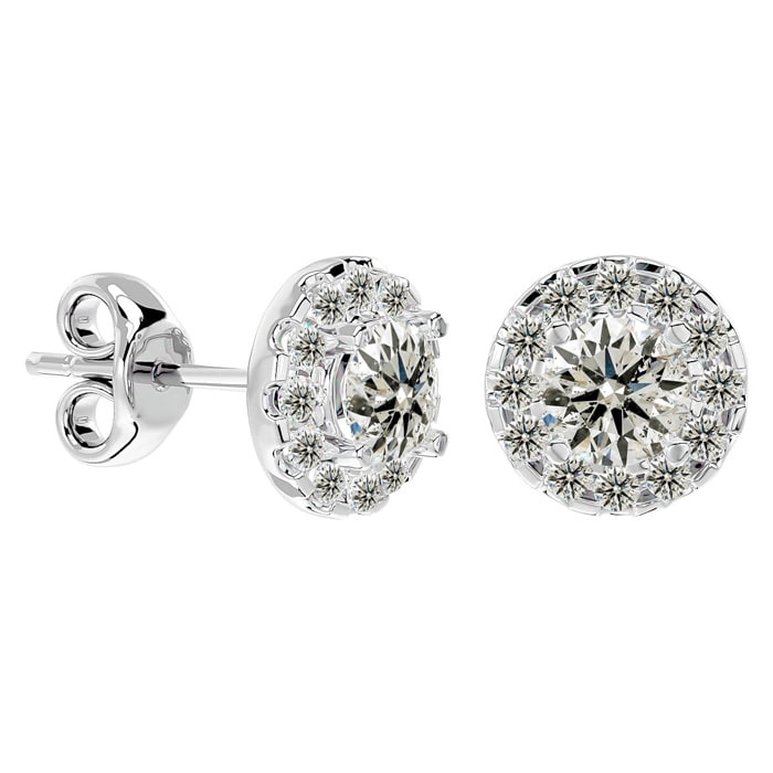 Affordable Platinum Diamond Stud Earrings (1 Ctw)