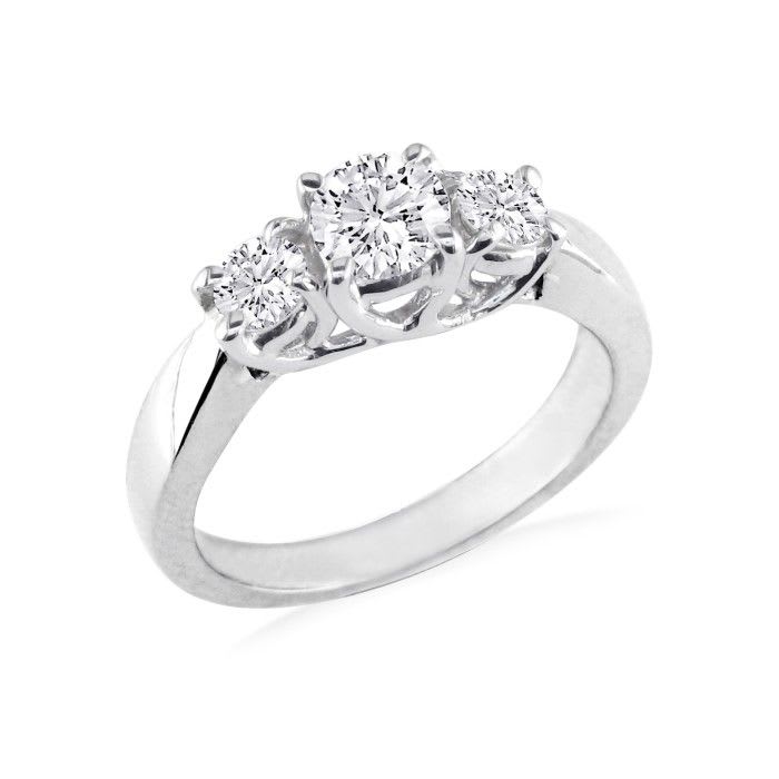 1/2ct Three Diamond Engagement Ring In 1.4 Karat Gold™