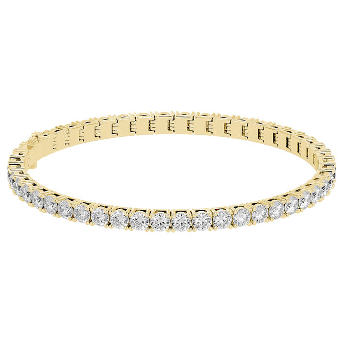 7 Carat Moissanite Tennis Bracelet In 14 Karat Yellow Gold, 7 Inches