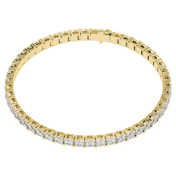7 Carat Moissanite Tennis Bracelet In 14 Karat Yellow Gold, 7 Inches