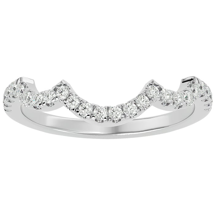1/4 Carat Diamond Wedding Band In 14 Karat White Gold