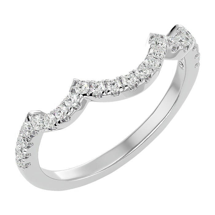 1/4 Carat Diamond Wedding Band In 14 Karat White Gold