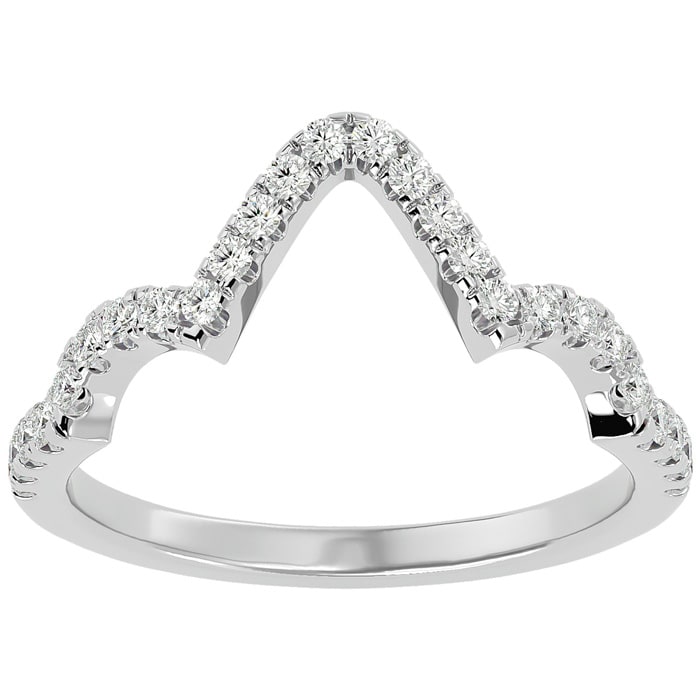 1/4 Carat Diamond Wedding Band In 14 Karat White Gold
