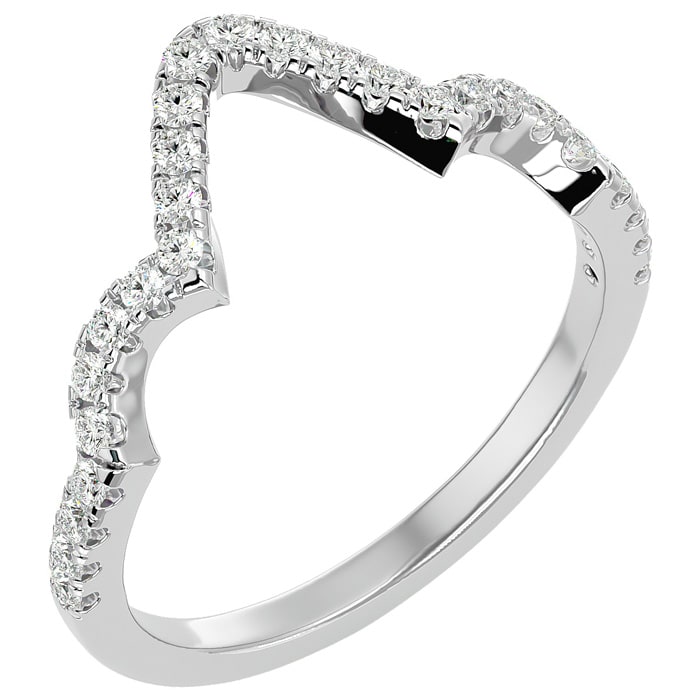 1/4 Carat Diamond Wedding Band In 14 Karat White Gold
