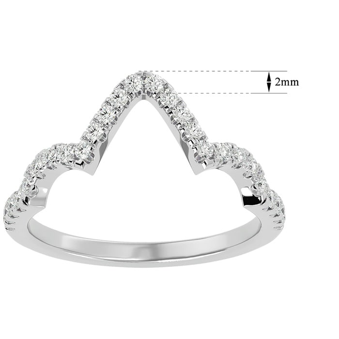 1/4 Carat Diamond Wedding Band In 14 Karat White Gold