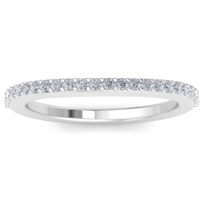 1/4 Carat Diamond Wedding Band In 14 Karat White Gold