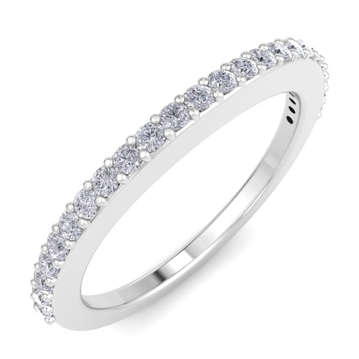 1/4 Carat Diamond Wedding Band In 14 Karat White Gold