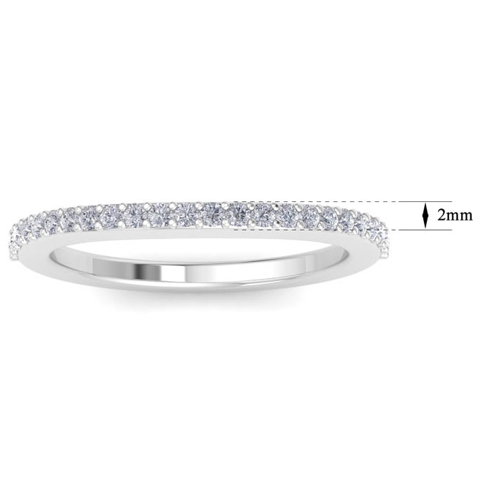 1/4 Carat Diamond Wedding Band In 14 Karat White Gold